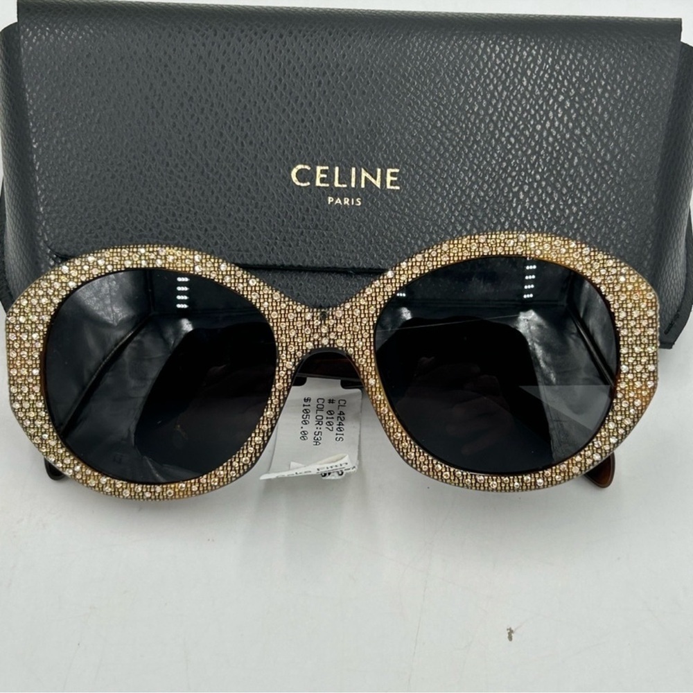 Women’s Celine Havana brown crystal sunglasses made in Italy - Picture 1 of 8